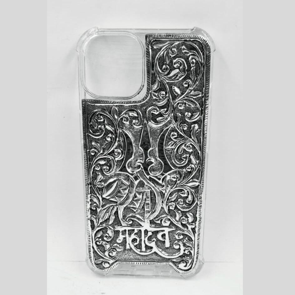 iPhone Cover – Mahadev Inscription with Trishul & Damru Motif
