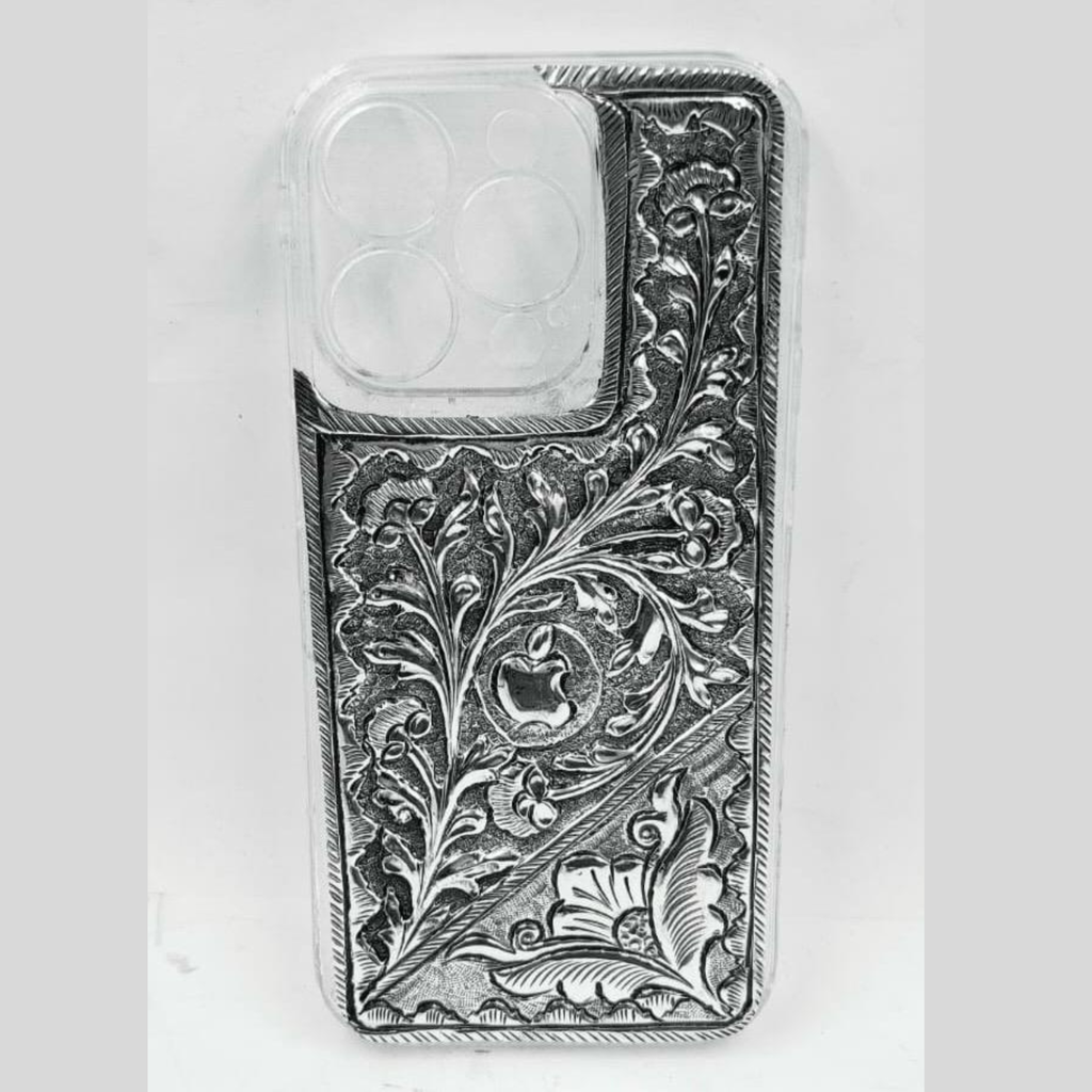 iPhone Pro Cover – Floral Scroll with Diagonal Flower Accent