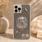 Phone Cover – Jai Guru ji with Floral Scrollwork & Birds