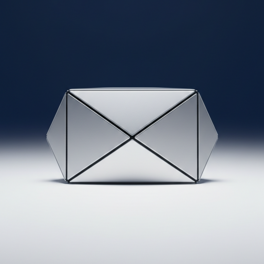 Contemporary Silver Clutch – Geometric Faceted Panels