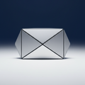 Contemporary Silver Clutch – Geometric Faceted Panels
