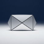 Contemporary Silver Clutch – Geometric Faceted Panels