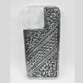 iPhone Pro Max Cover – Diagonal Lattice & Bindi Pattern with Floral Corner Scrolls