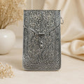 Silver Purse – Scrolling Vine Motif, Sling / Crossbody Silhouette