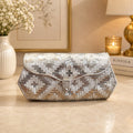 Contemporary Silver Purse – Basket-Weave Texture with Hexagonal Tapered Ends