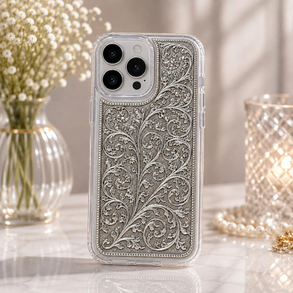 Phone Cover – Floral Vine with Flower Blossoms, Vertical Panel