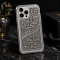 Phone Cover – Acanthus Scroll & Feather-Leaf Motif on Diagonal Panel