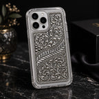 Phone Cover – Acanthus Scroll & Feather-Leaf Motif on Diagonal Panel