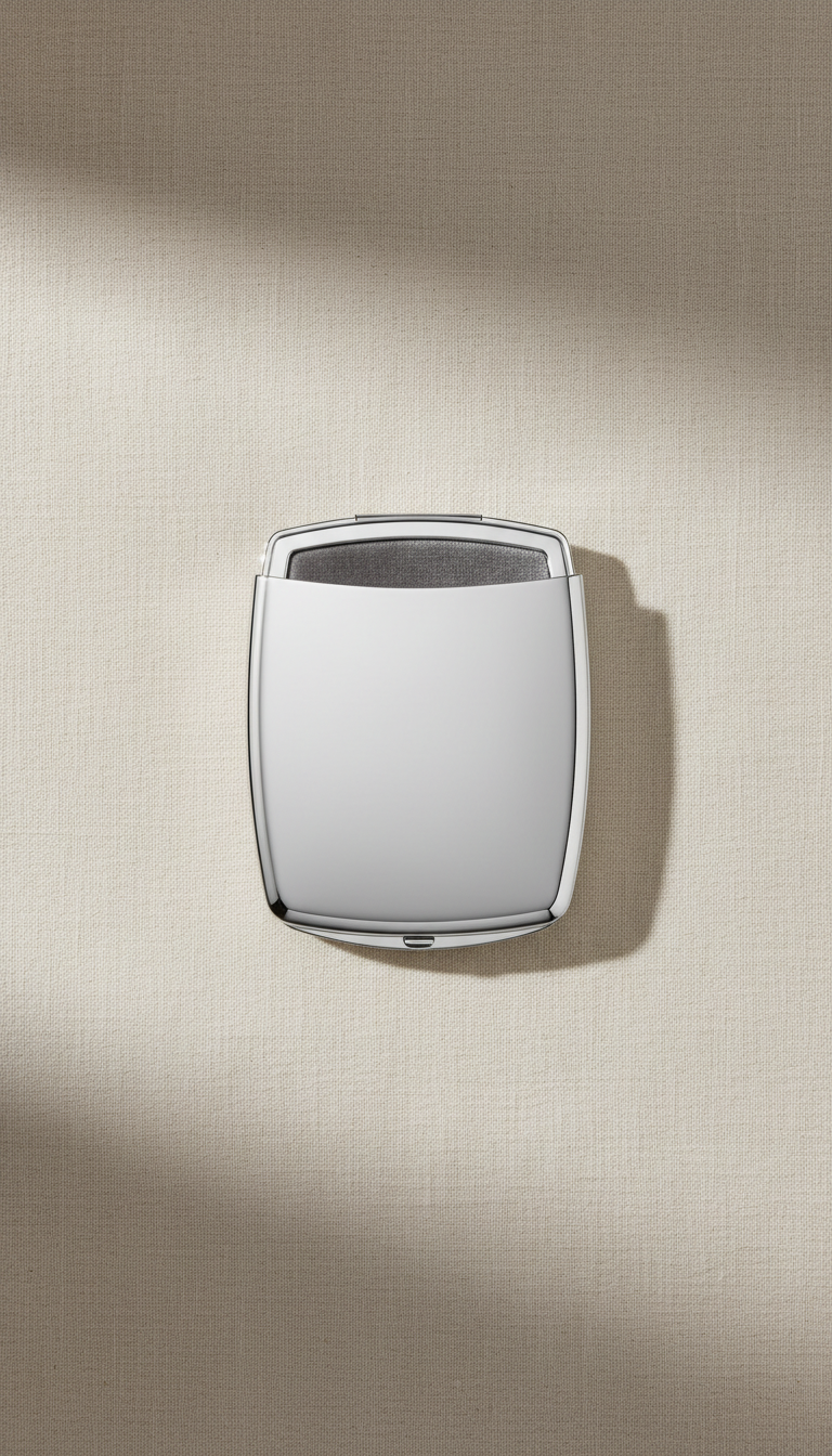 Solid Silver Compact Mirror