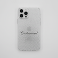 Customised 92.5 sterling silver iPhone cover with embossed beaded texture and Customised engraving